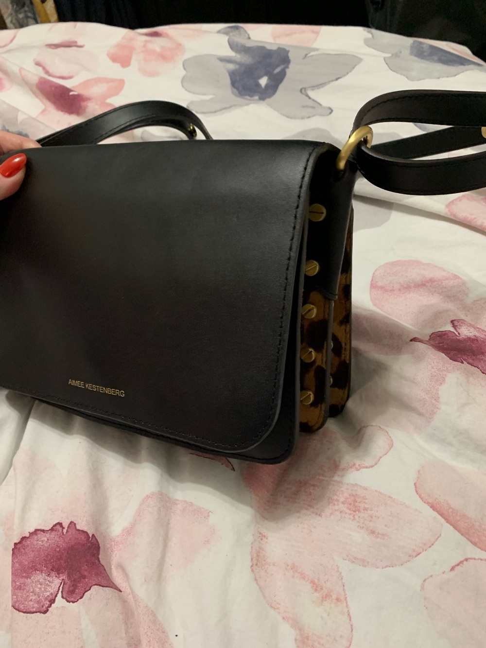 Aimee Kestenberg handbag purse leather black compact new